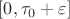 $[0, \tau_0 +\varepsilon]$