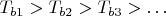 $T_{b1}>T_{b2}>T_{b3}>\ldots$