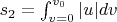 $s_2=\int_{v=0}^{v_0}|u|dv$