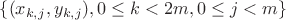 $\{(x_{k,j}, y_{k,j}),0\leq k < 2m, 0 \leq j < m\}$
