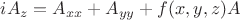 $iA_z=A_{xx}+A_{yy}+f(x,y,z)A$