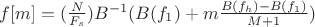 $f[m] = (\frac{N}{F_{s}})B^{-1}(B(f_{1}) + m \frac{B(f_{h}) - B(f_{1})}{M+1})$