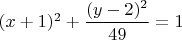 $(x+1)^2+\dfrac{(y-2)^2}{49}=1$