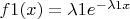 $f1(x)=\lambda1 e^{-\lambda1 x}$