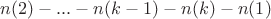 $n(2)-...-n(k-1)-n(k)-n(1)$ $n(2)-...-n(k-1)-n(k)-n(1)$