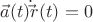 $\vec a(t) \dot \vec r(t)=0$