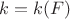 $k=k(F)$