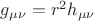 $g_{\mu\nu} = r^2 h_{\mu\nu}$