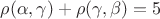 $\rho(\alpha,\gamma)+\rho(\gamma,\beta)=5$