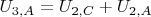 $U_{3,A}=U_{2,C}+U_{2,A}$