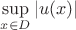 $\sup\limits_{x \in D}{|u(x)|}$