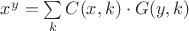 $x^y=\sum\limits_k C(x,k)\cdot G(y,k)$