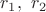 $r_1,\ r_2$