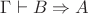 $ \Gamma \vdash B \Rightarrow A$