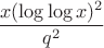 $${x(\log\log x)^2\over q^2}$$