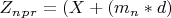 $ Z_n_p_r= (X+(m_n*d)  $