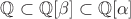 $\mathbb{Q}\subset\mathbb{Q}[\beta]\subset\mathbb{Q}[\alpha]$