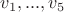 $v_1,...,v_5$
