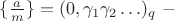 $\{\frac am\}=(0,\gamma_1\gamma_2\ldots)_q~-$