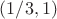 $(1/3, 1)$