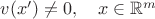 $v(x')\ne 0,\quad x\in\mathbb{R}^m$