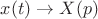 $x(t) \rightarrow X(p)$