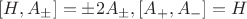 $[H, A_{\pm}] = \pm 2 A_{\pm}, [A_{+}, A_{-}] = H$