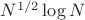 $N^{1/2}\log{N}$