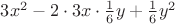 $3x^2-2\cdot3x\cdot\frac{1}{6}y+\frac{1}{6}y^2$
