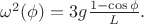 $\omega^2(\phi)=3g\frac{1-\cos{\phi}}{L}.