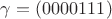 $\gamma=(0000111)$