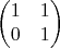 $$\left(\begin{matrix}1&1\\
0&1\end{matrix}\right)$$