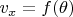 $v_x = f(\theta)$