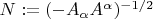 $N:=( - A_{\alpha} A^{\alpha})^{-1/2} $