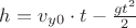 $h = v_y_0 \cdot t - \frac{g \cdto t^2}{2}$