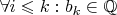 $\forall i\leqslant k: b_k\in\mathbb{Q}$