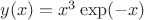 $y(x)=x^3\exp(-x)$