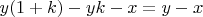 $y(1+k)-yk-x=y-x$