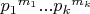 ${p_1}^{m_1} ... {p_k}^{m_k}$