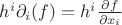 $\[{h^i}{\partial _i}(f) = {h^i}\frac{{\partial f}}{{\partial {x_i}}}\]$