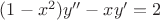 $(1-x^2)y''-xy'=2$