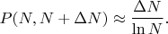 $$  P(N,N+\Delta N)\approx \frac{\Delta N}{\ln N}.$$