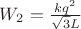 $W_2=\frac{kq^2}{\sqrt{3}L}$