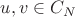 $u, v \in C_N$