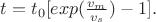 $t=t_0[exp(\frac{v_m}{v_s})-1].$