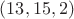 $\[(13,15,2)\]$