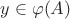 $y\in \varphi (A)$