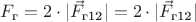 $F_\text{г} = 2 \cdot |\vec{F}_\text{г12}| = 2 \cdot |\vec{F}_\text{г12}|$ $F_\text{г} = 2 \cdot |\vec{F}_\text{г12}| = 2 \cdot |\vec{F}_\text{г12}|$