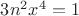 $3n^2x^4=1$
