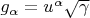 ${g_{\alpha}} = {{u^{\alpha}}{\sqrt{\gamma}}}$